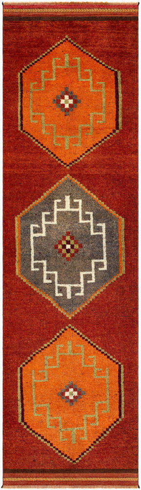 Antique One of a Kind Handmade Rug, by Surya, 11'4" length x 3'2" width