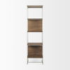 Morris II 19.75 x 15 x 72.5 Brown Wood and Silver Metal Frame 4 Shelf Shelving Unit, Shelving & Bookcase by Mercana, 19.75" length x 15" width x 72.5" height thumbnail 4