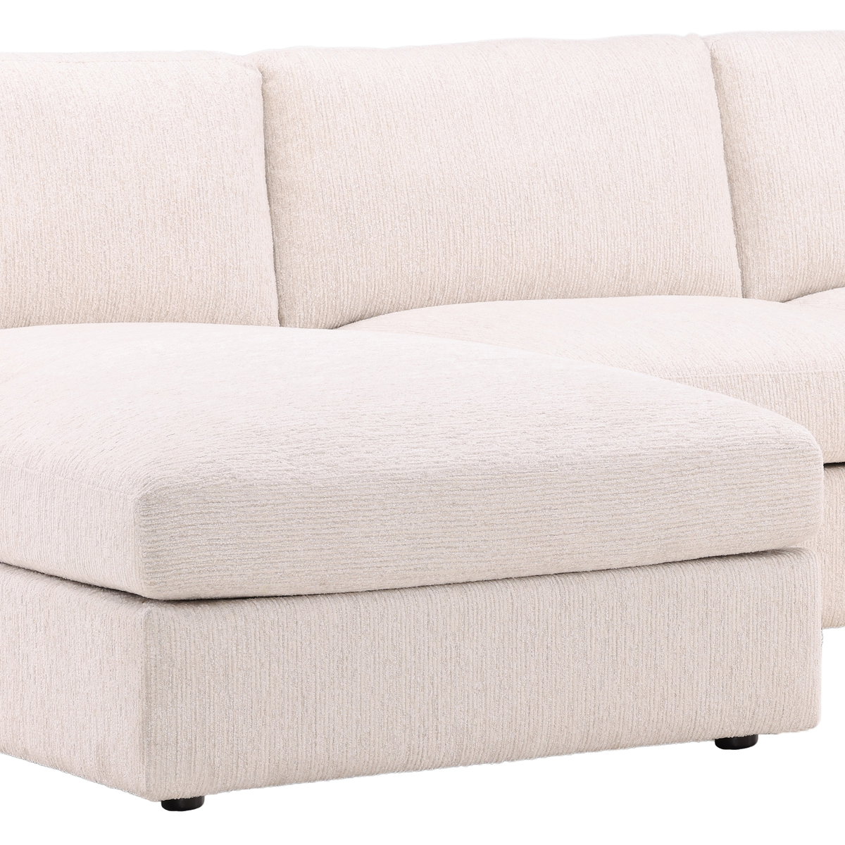 Bryce Chaise Sectional Cream, Sectional Sofa by Dovetail, 115" width x 34.68" height x 74.5" depth View 6