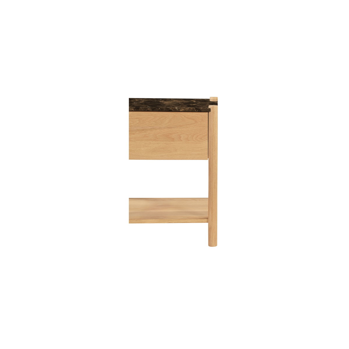 Elio Nightstand Dark Emperador Marble, by Moe's Home, 20" width x 24" height x 17" depth View 8