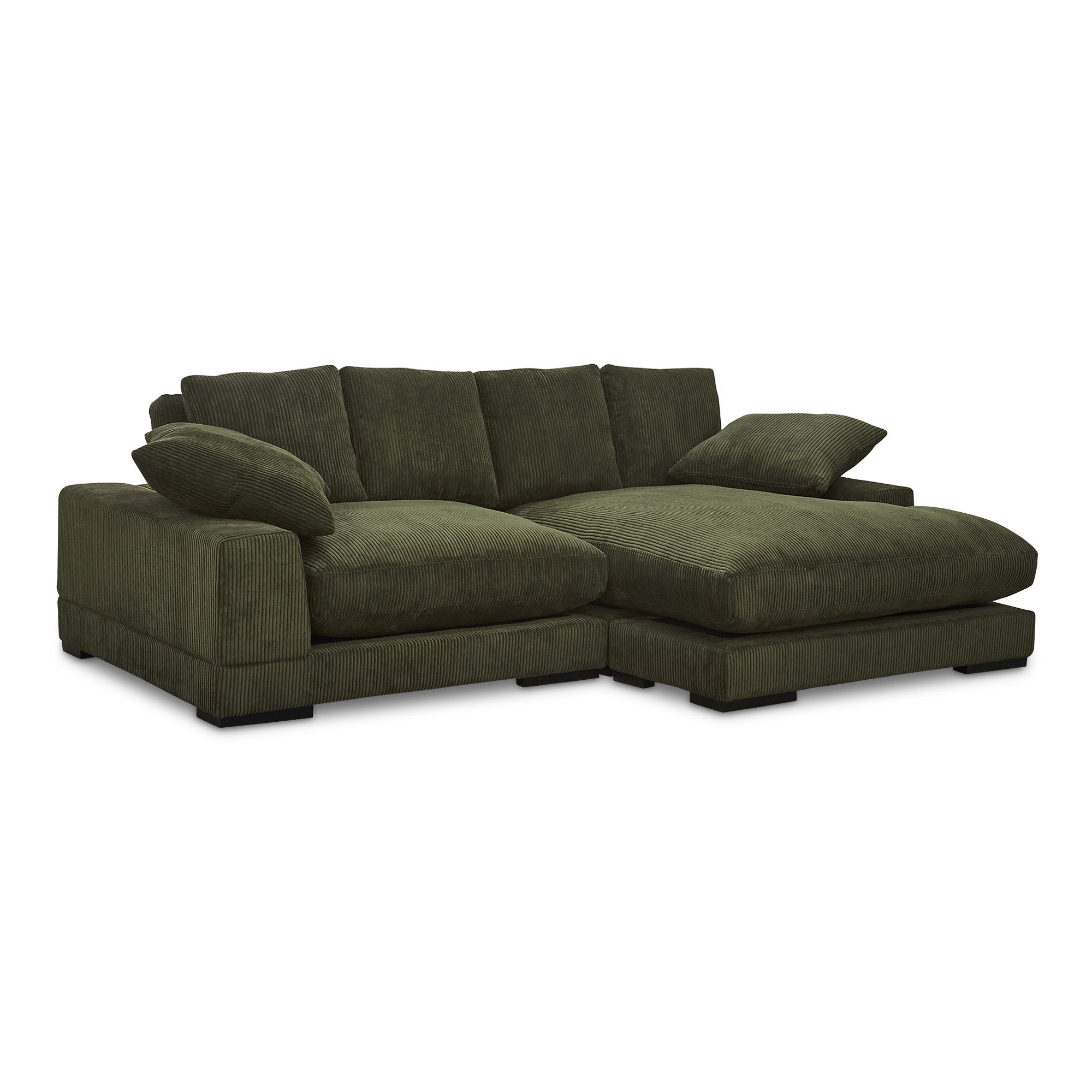 Plunge Sectional Dark Green, Sectional Sofa by Moe's Home, 106" width x 34" height x 46" depth View 2