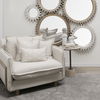 Roy II Beige Upholstered and Brown Wood Frame Arm Chair thumbnail 1