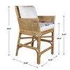 Pacific Rattan Counter Stool, Counter & Bar Stool by Uttermost, 24.5" width x 39.5" height x 23.8" depth thumbnail 3