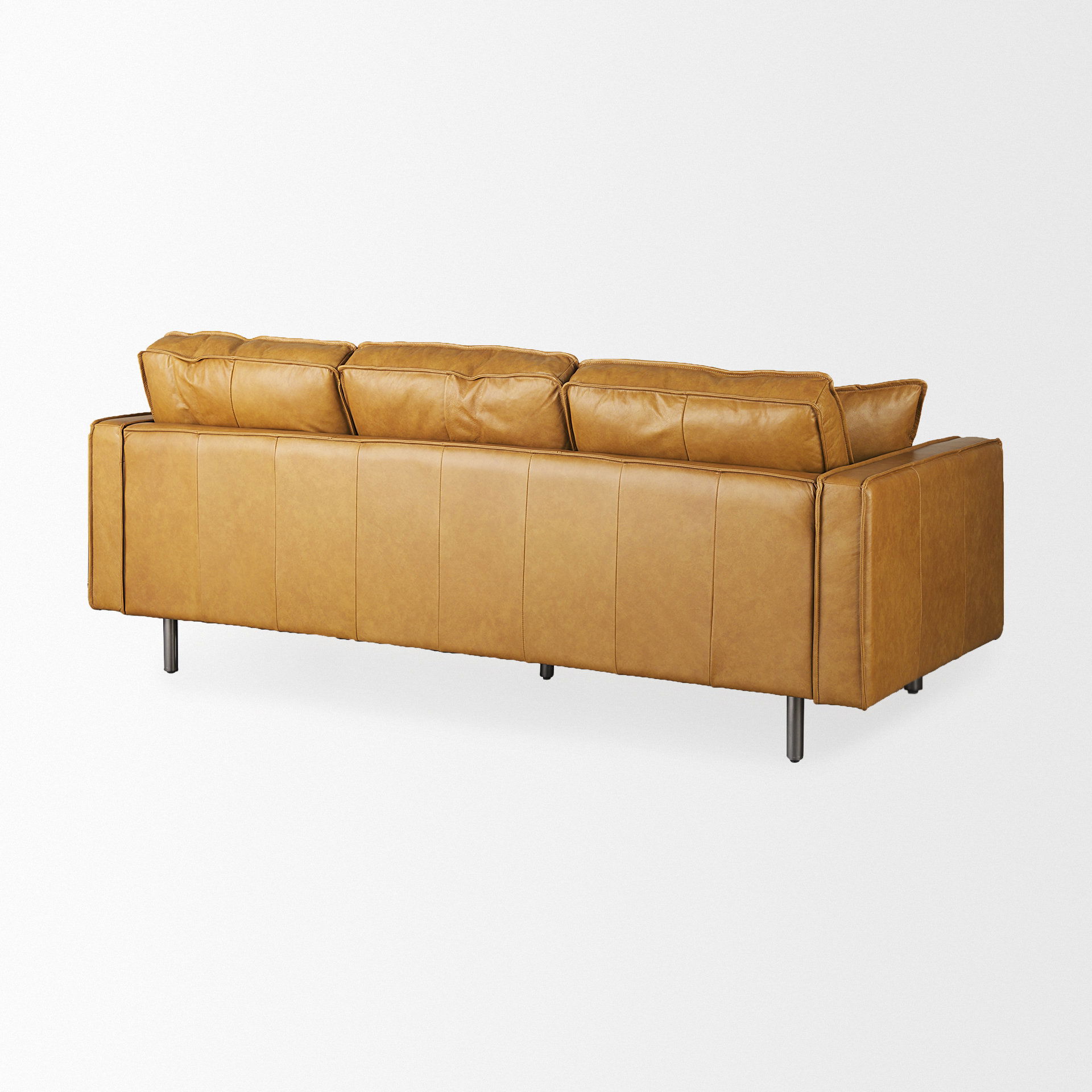 D'Arcy 88.0L x 37.0W x 34.0H Tan Leather Sofa, Sofas & Sectional by Mercana, 88.19" length x 36.61" width x 33.86" height View 7