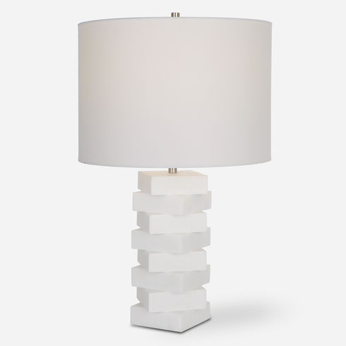 Ascent White Geometric Table Lamp