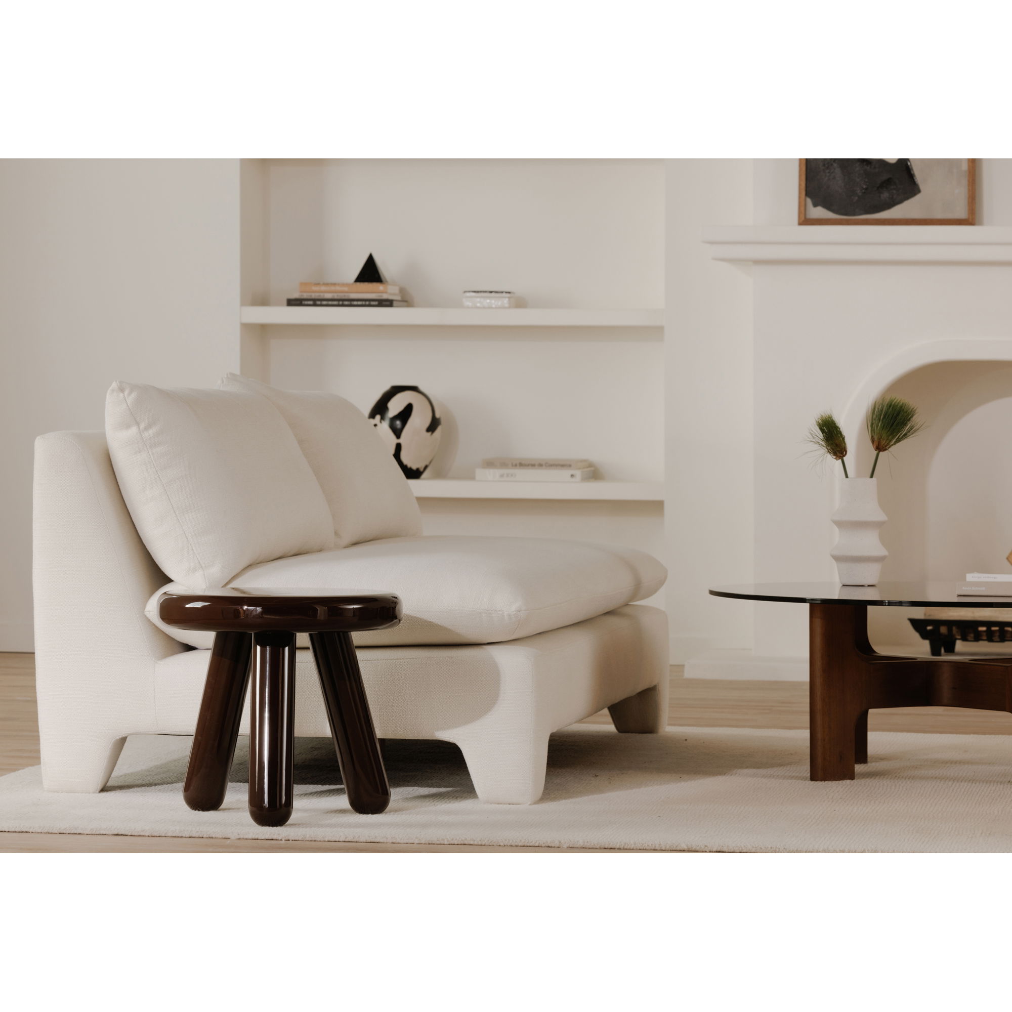 Joy Accent Table Deep Red Lacquer, Side & End Table by Moe's Home, 19" width x 18" height x 19" depth View 9