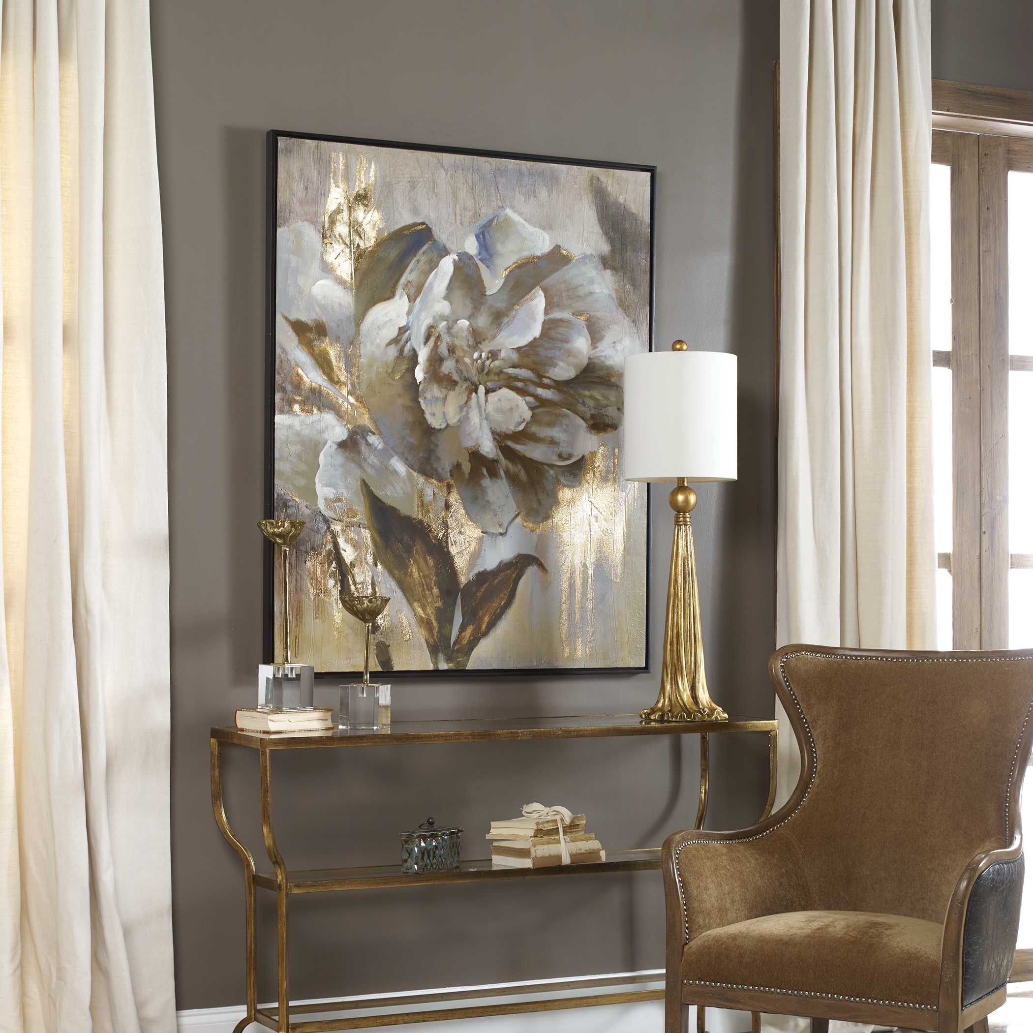 Dazzling Floral Art, Painting by Uttermost, 41.37" width x 51.37" height x 1.87" depth View 5