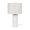 Everly   White Cement with Beige Shade Table Lamp, by Mercana, 15" length x 15" width x 27.5" height thumbnail 1