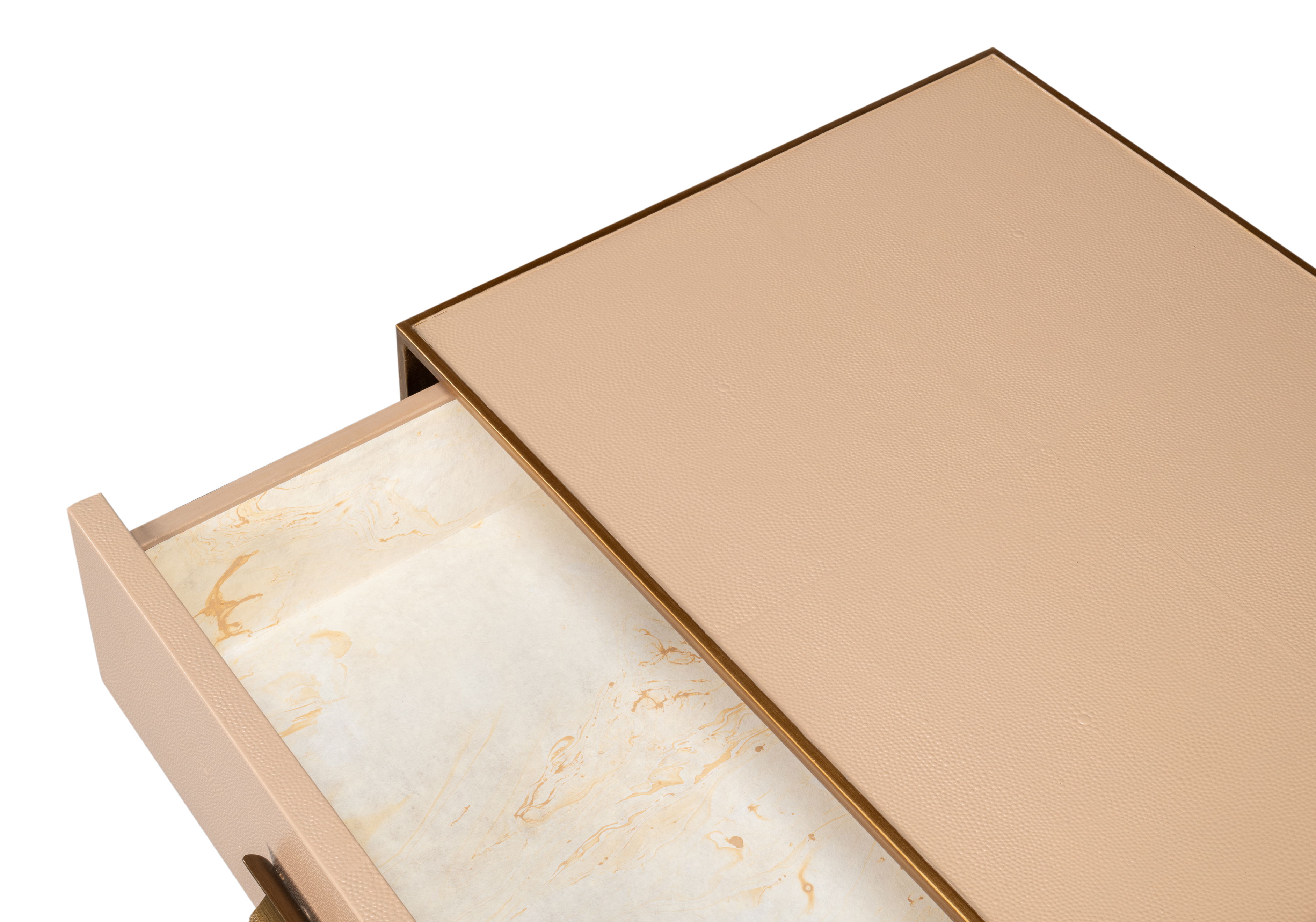 Gideon Shagreen Side Table, Mushroom large image 