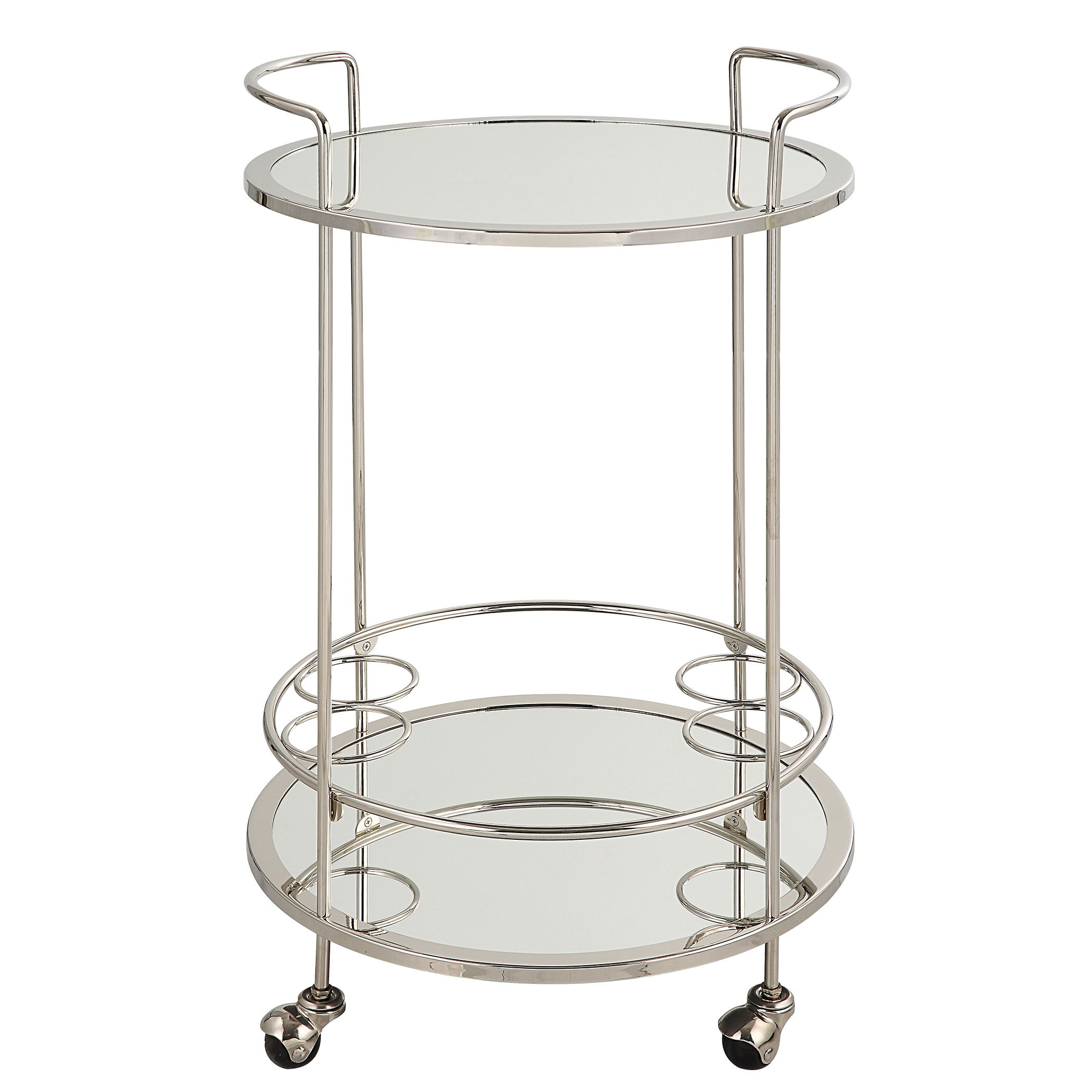 Spritz Chrome Bar Cart, Furniture by Uttermost, 18" width x 28.75" height x 18" depth View 1