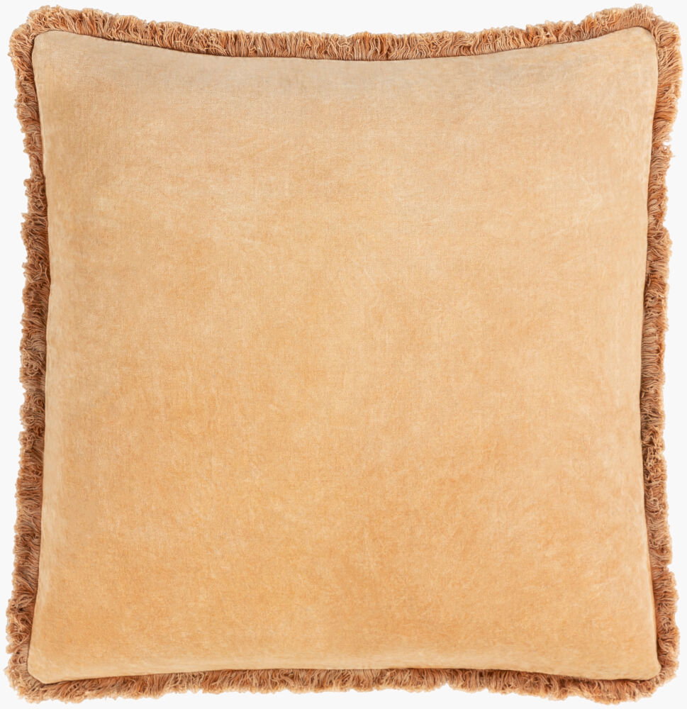 Washed Cotton Velvet Accent Pillow, Decorative Pillow by Surya, 22" length x 22" width