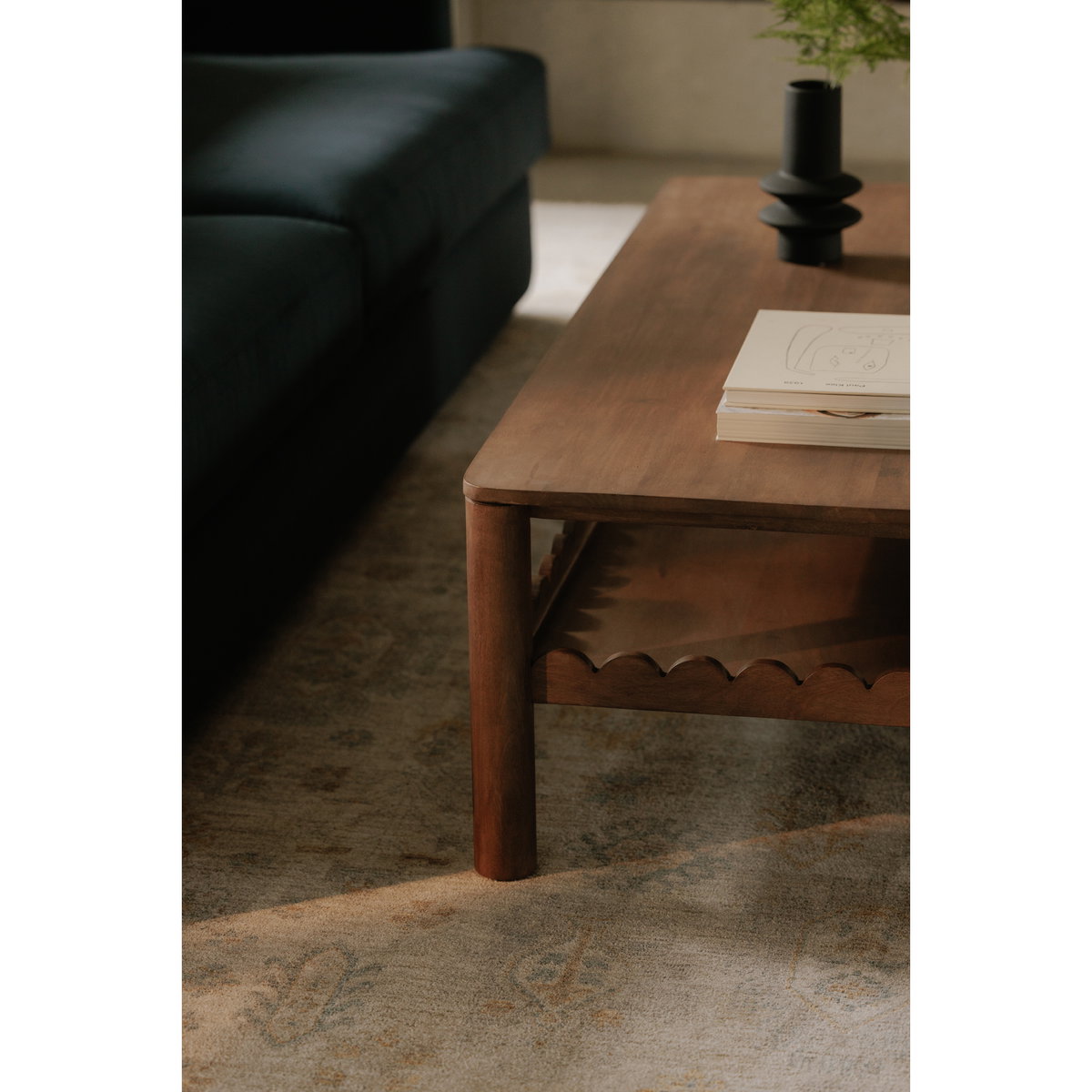 Wiley Coffee Table Vintage Brown, by Moe's Home, 52" width x 16" height x 25.5" depth View 9