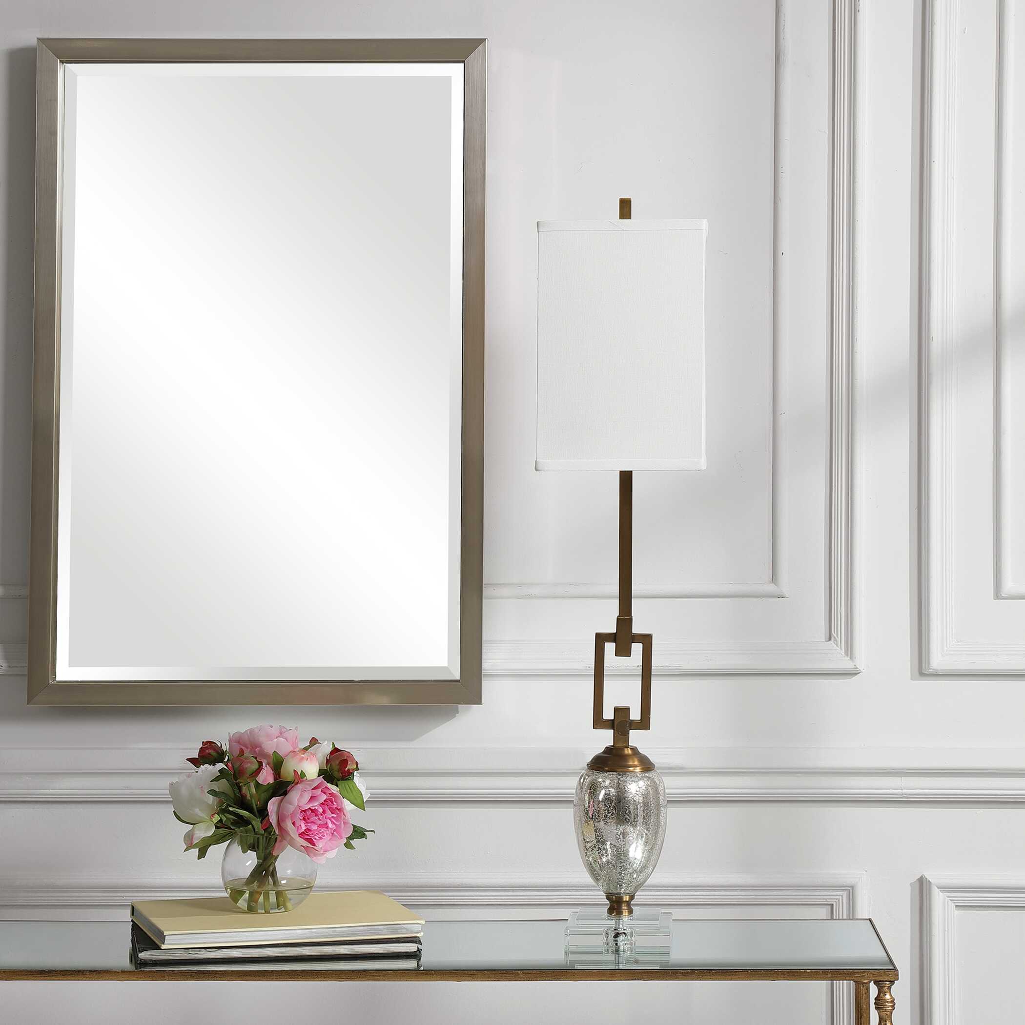 Copeland Mercury Glass Buffet Lamp, by Uttermost, 8" width x 36" height x 8" depth View 4