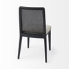 Clara Black Beech Wood with Cream Fabric Seat and Cane Back Armless Dining Chair, by Mercana, 18" length x 23" width x 33.75" height thumbnail 8