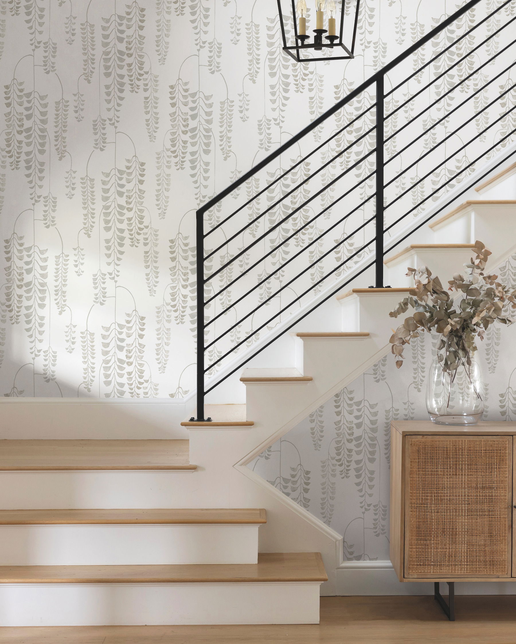 Deco Wisteria White & Cream Wallpaper large image 