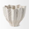 Daria Textured White Sculptural Ceramic Bowl thumbnail 2