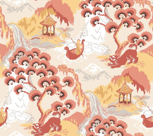 Old Peking Pink Lemonade Peel & Stick Wallpaper