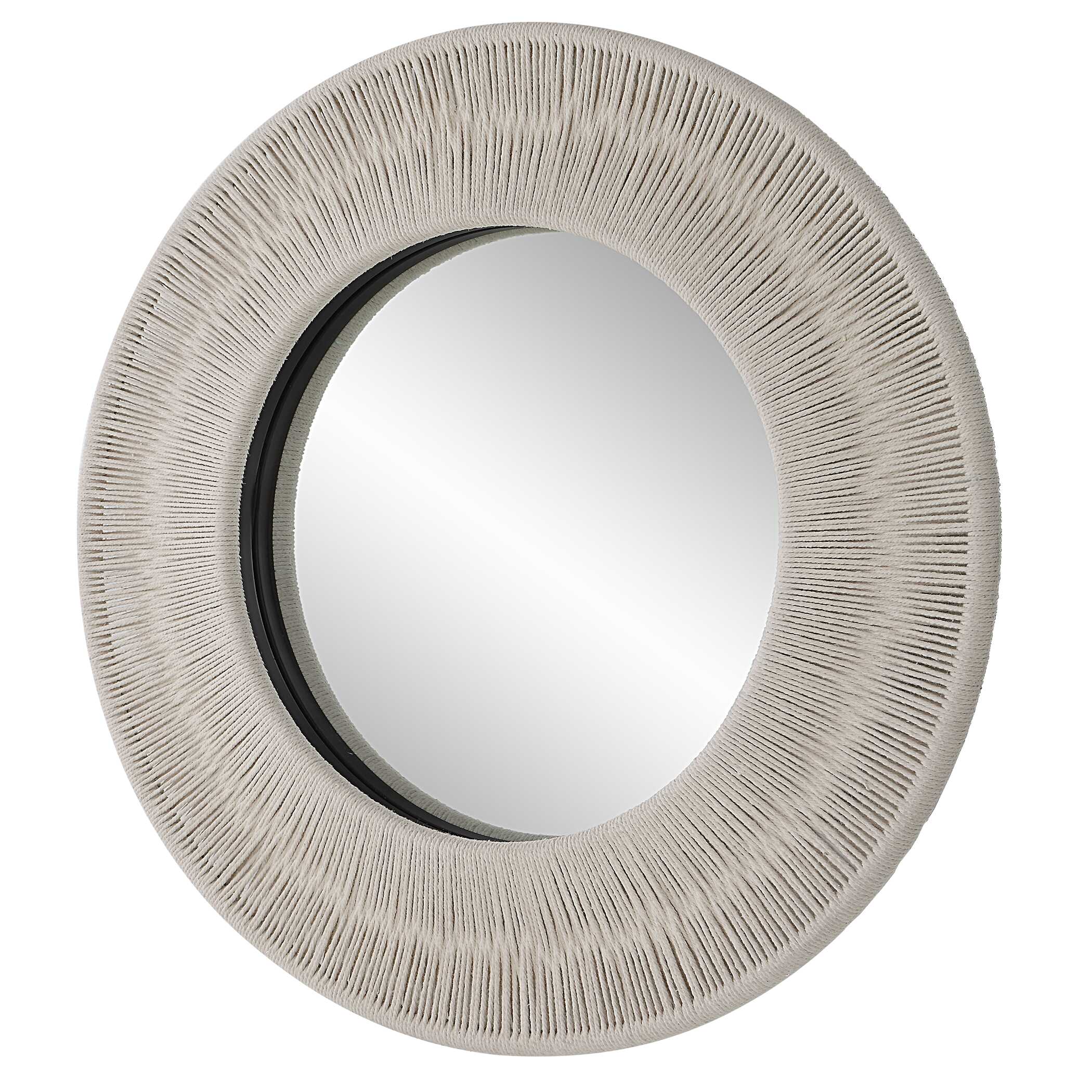Sailor's Knot White Small Round Mirror, by Uttermost, 33" width x 33" height x 2.37" depth View 5