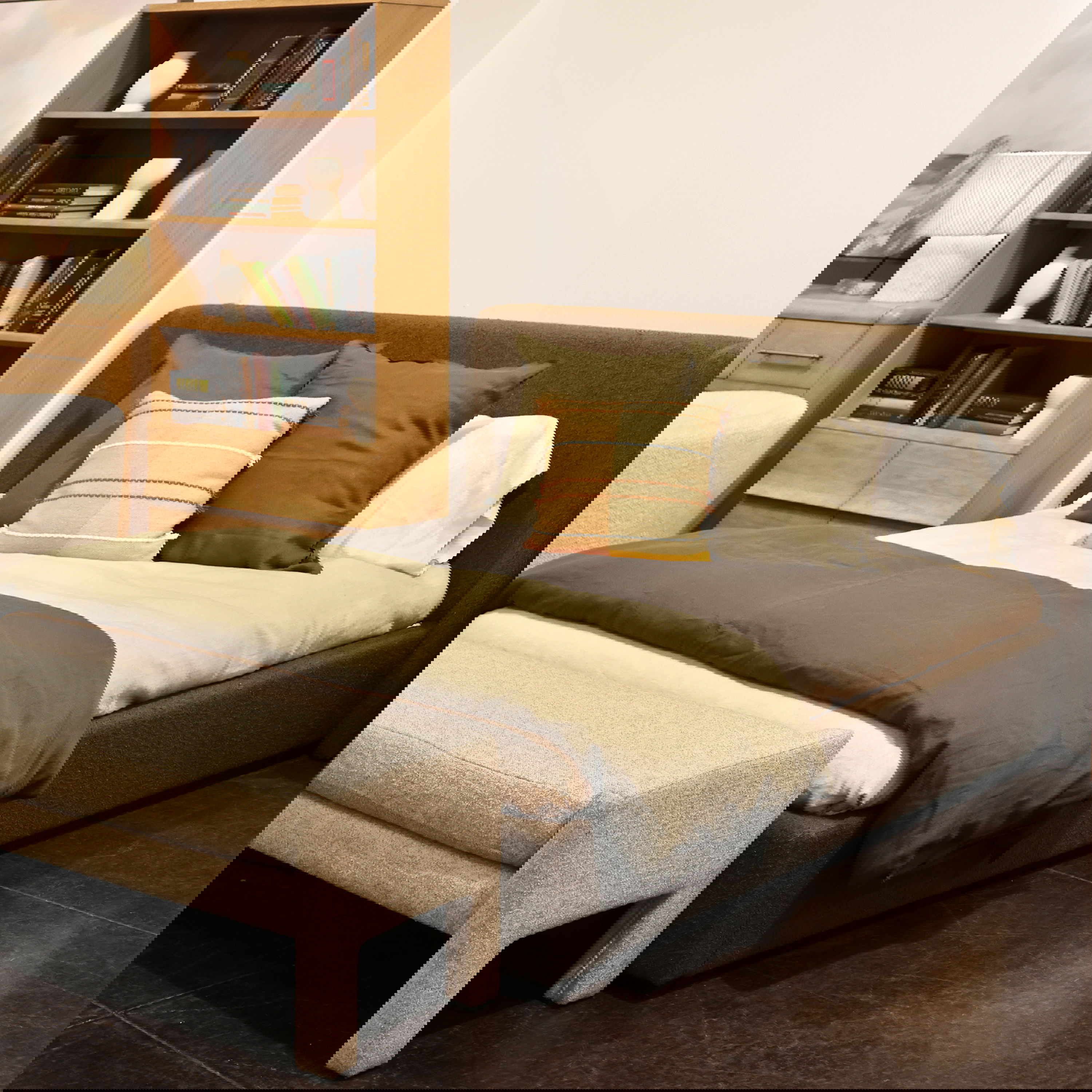 Tobias Bed Queen Olive, by Dovetail, 73" width x 39.75" height x 90.5" depth View 7