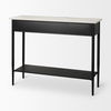 Amika White Marble Top Black Metal Base Console Table thumbnail 6