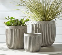 Online Designer Combined Living/Dining Concrete Fluted Outdoor Planters