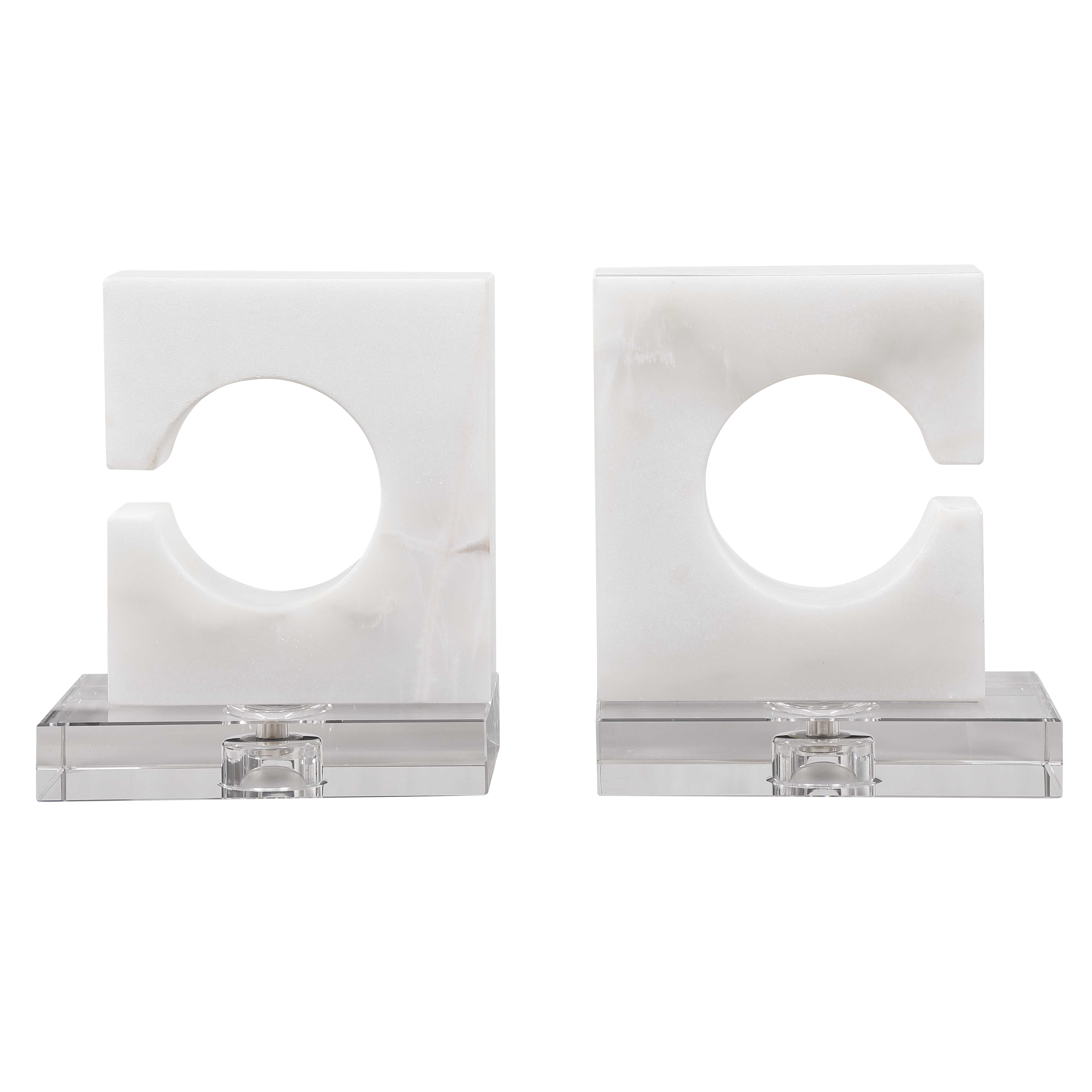 Clarin White & Gray Bookends Set/2 large image 