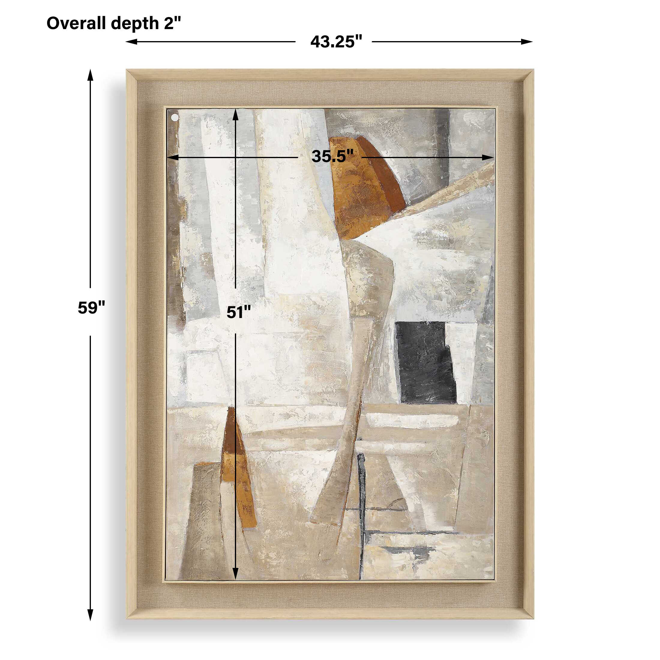 Hide & Seek Abstract Art, Painting by Uttermost, 43.25" width x 59" height x 2" depth View 3