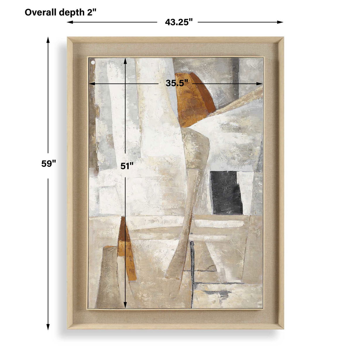 Hide & Seek Abstract Art, by Uttermost, 43.25" width x 59" height x 2" depth View 3