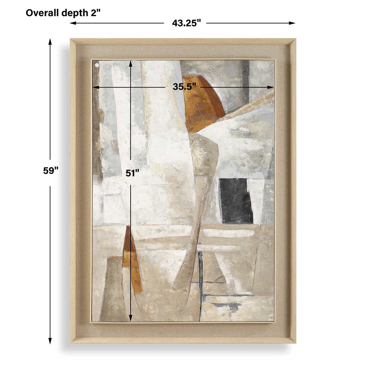 Hide & Seek Abstract Art, by Uttermost, 43.25" width x 59" height x 2" depth View 3