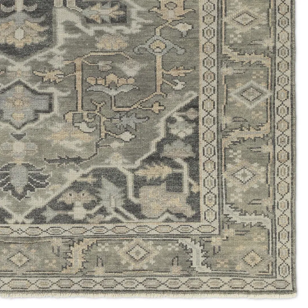 Jaipur Living Meradi SLN21 Handknotted Medallion Gray Area Rug (10'x14') large image 