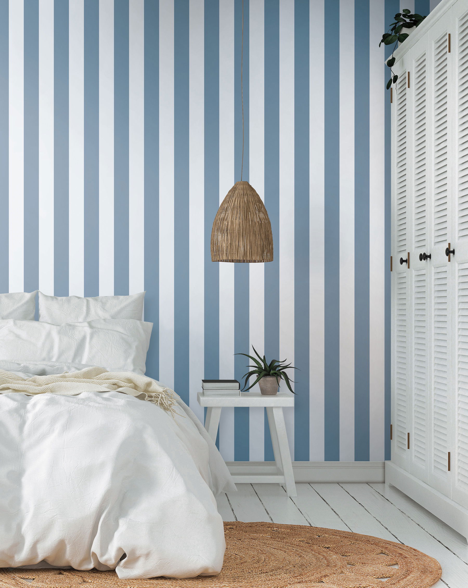 Awning Stripe Blue Wallpaper large image 