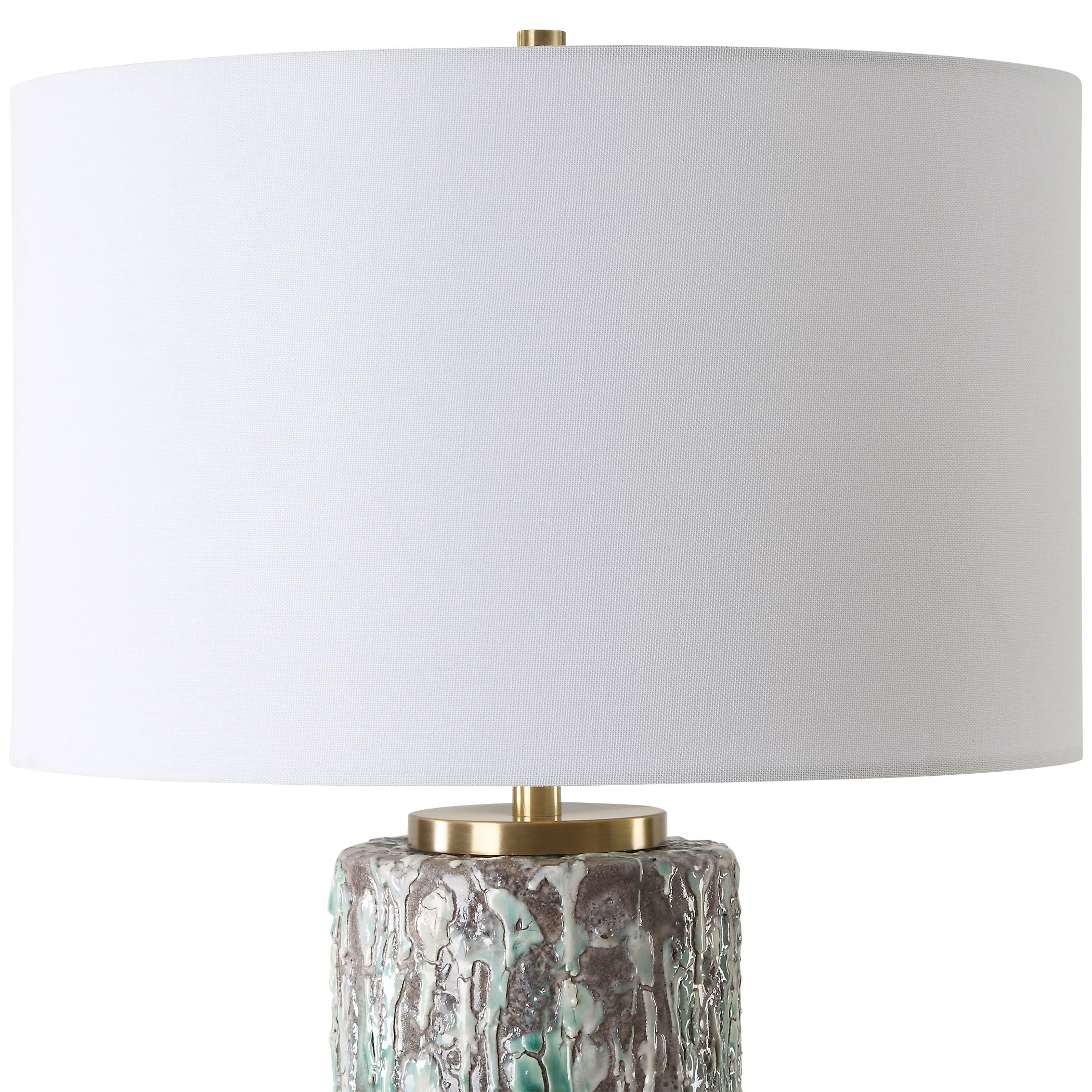 Meltdown Ivory Teal Table Lamp large image 