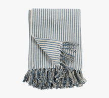 Online Designer Bedroom San Angelo Striped Throw, 50" x 70", Blue/Natural