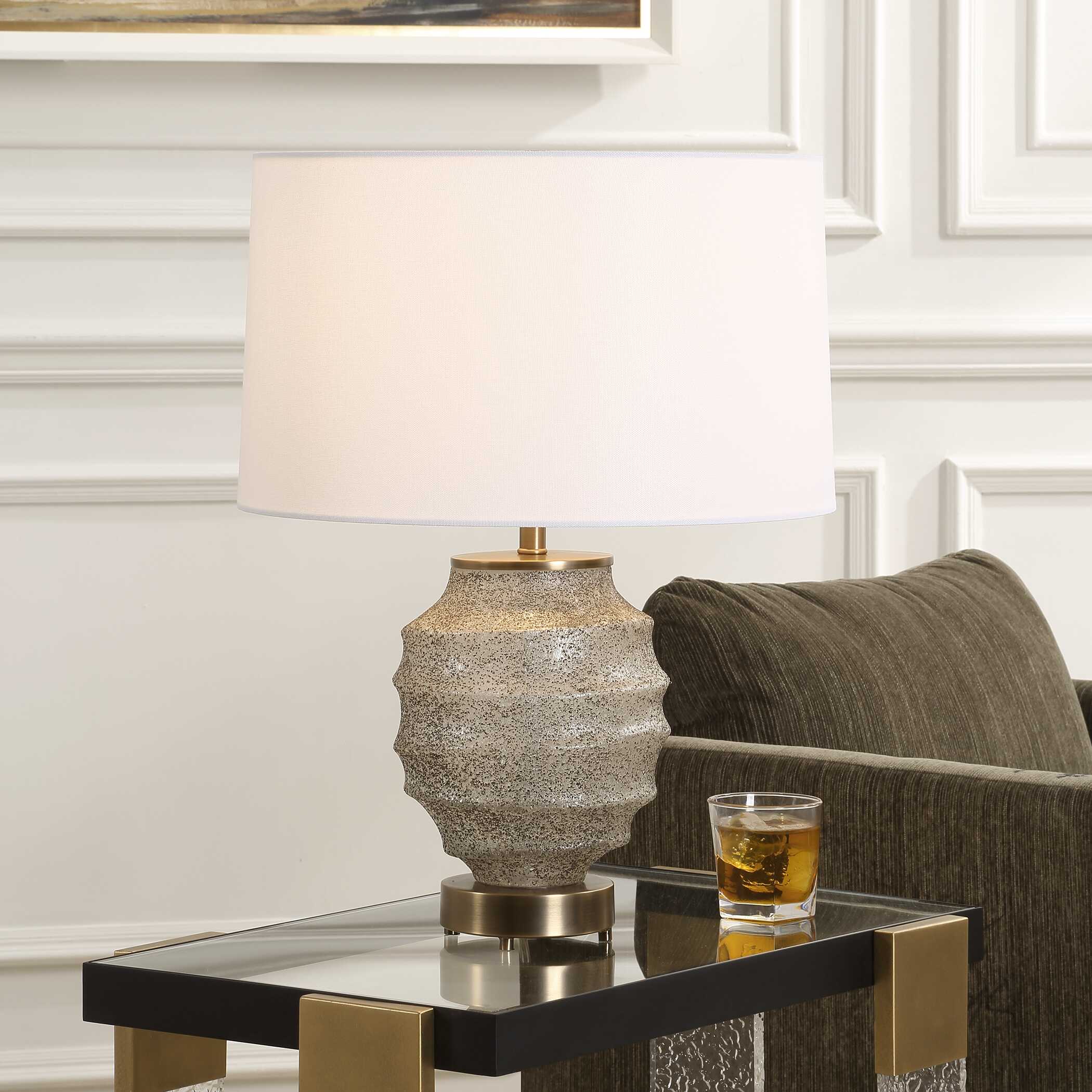 Acosta Ribbed Table Lamp, by Uttermost, 17" width x 22.25" height x 17" depth View 2