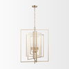 Colleen Antiqued Gold Metal 4-Light Chandelier, by Mercana, 23.62" length x 23.62" width x 29.92" height thumbnail 3