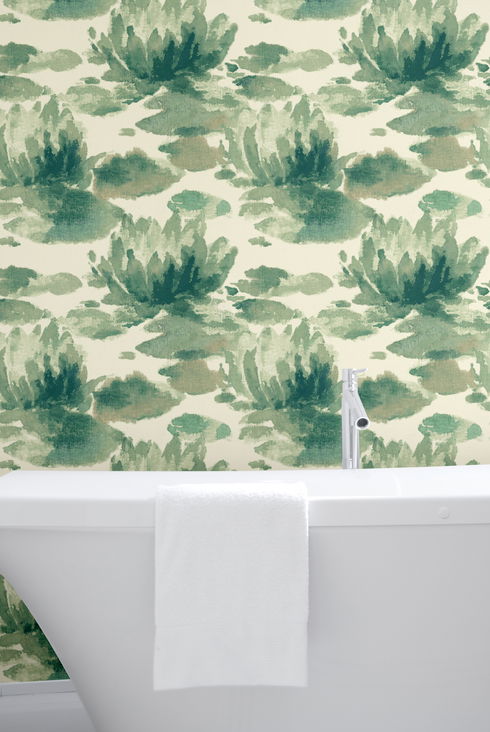 Water Lily Green Wallpaper