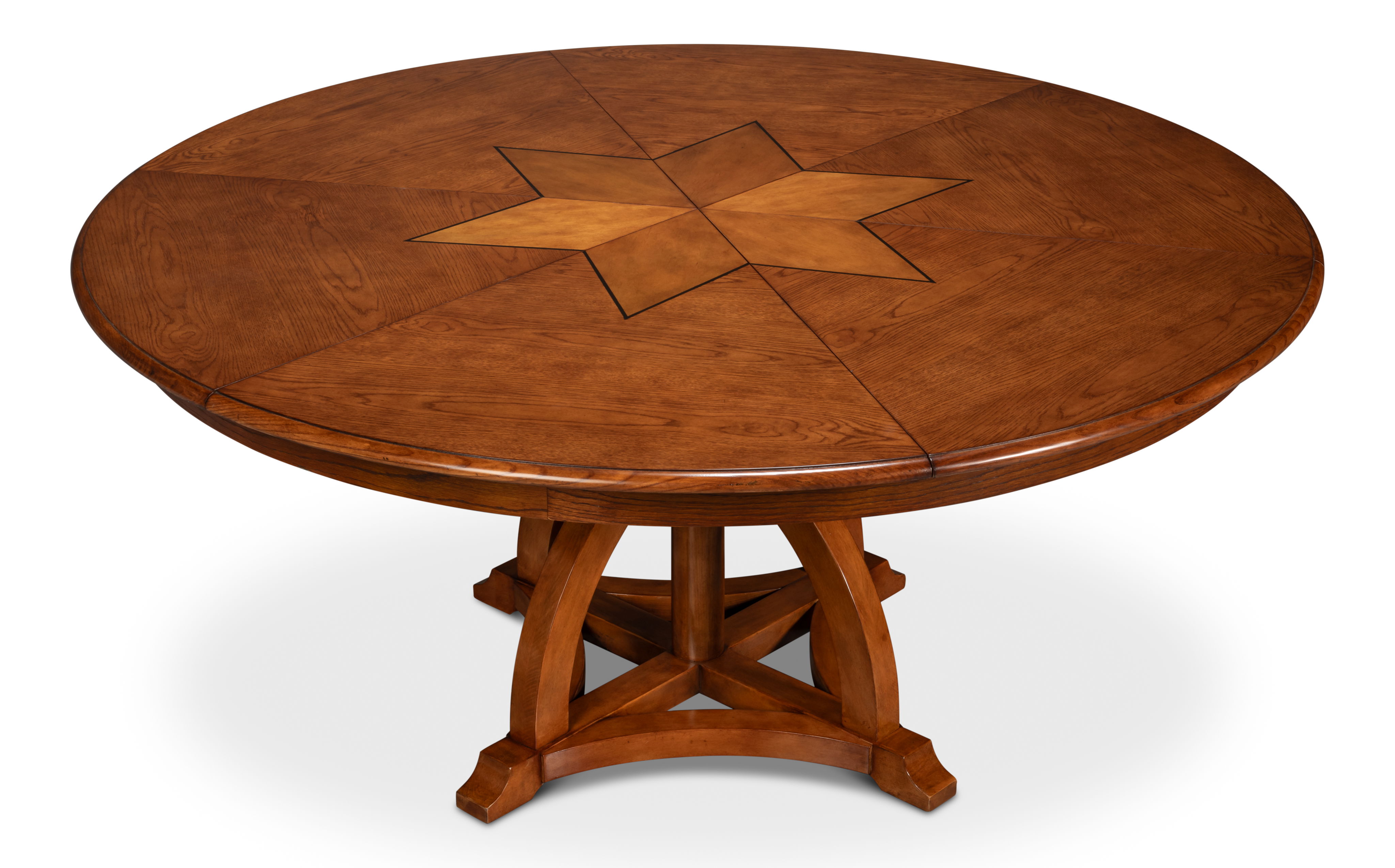 Austin Jupe Dining Table,Medium,Walnut, by Sarreid, 55" length x 55" width x 30" height View 12