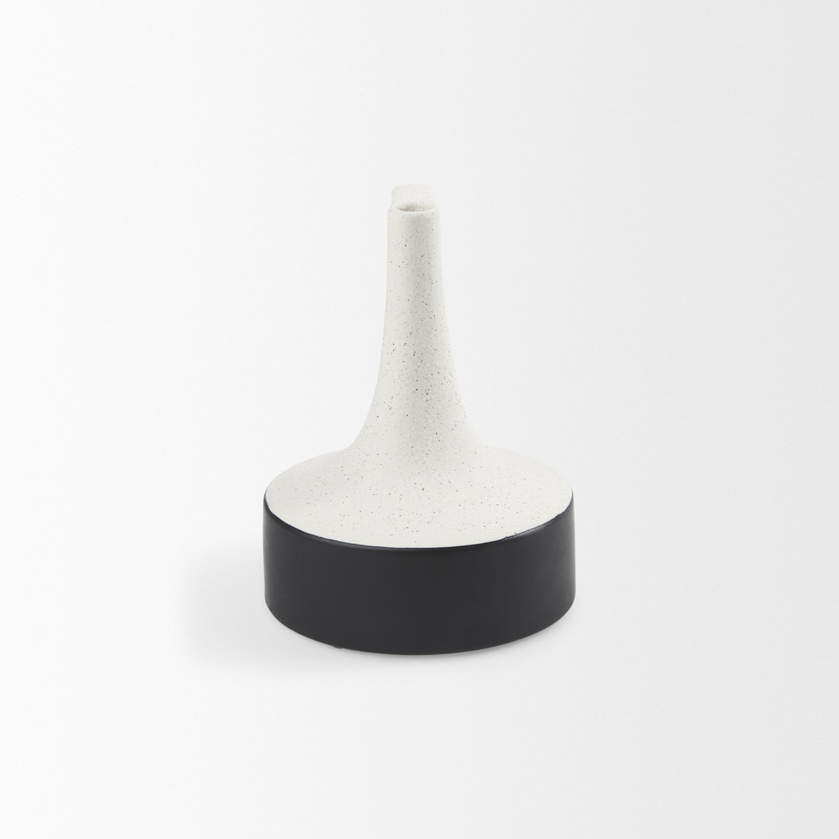 Burton 8.3H Small White and Black Ceramic Jug Vase, Decorative Jar by Mercana, 6.1" length x 6.1" width x 8.27" height View 5
