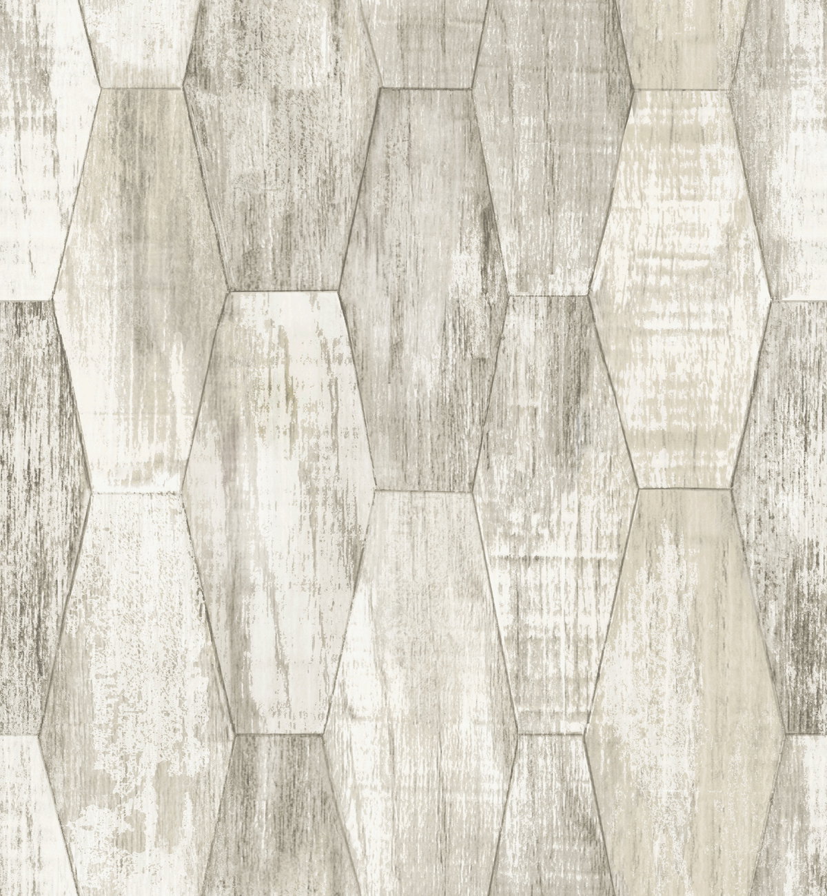 Wood Hexagon Tile Grey Peel & Stick Wallpaper, by York Wall, 18'10.8" length x 1'6" width x 0.02" depth