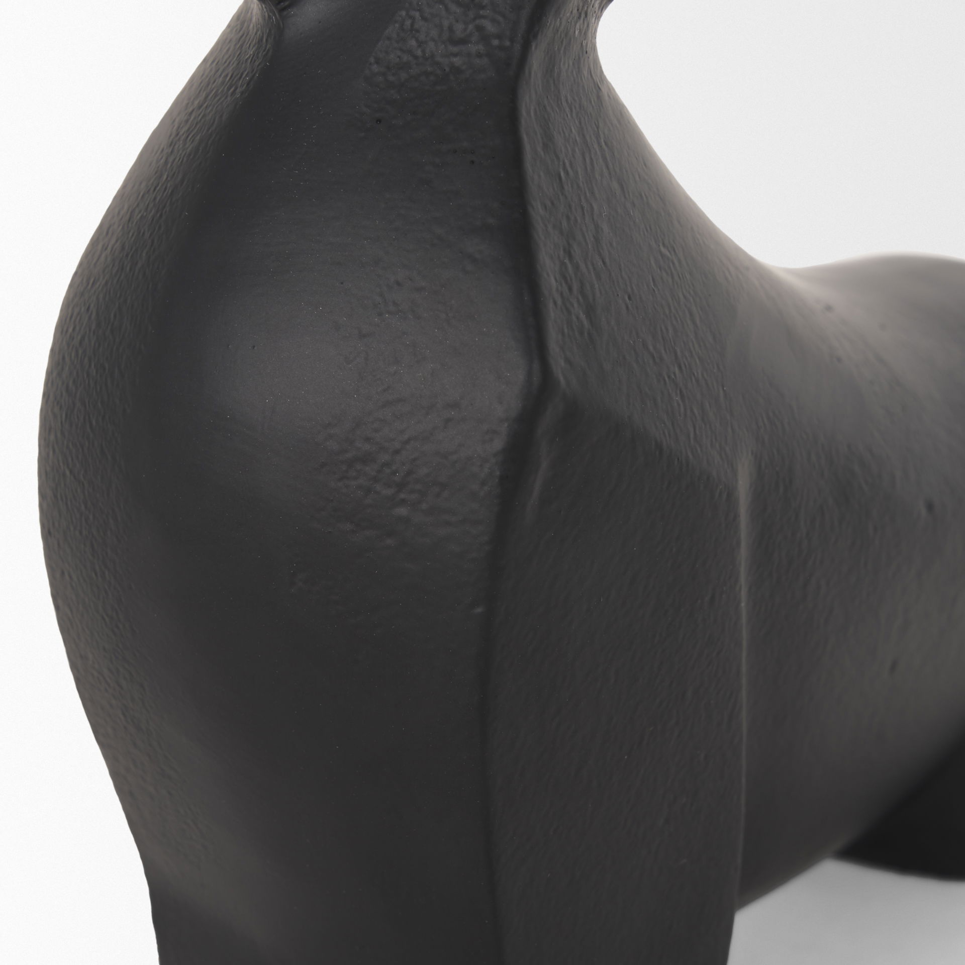 Radu Small Matte Black Metal Bull Decorative Object large image 
