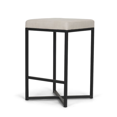 Frodo Backless 26.5in Seat Counter Stool | Counter White Fabric