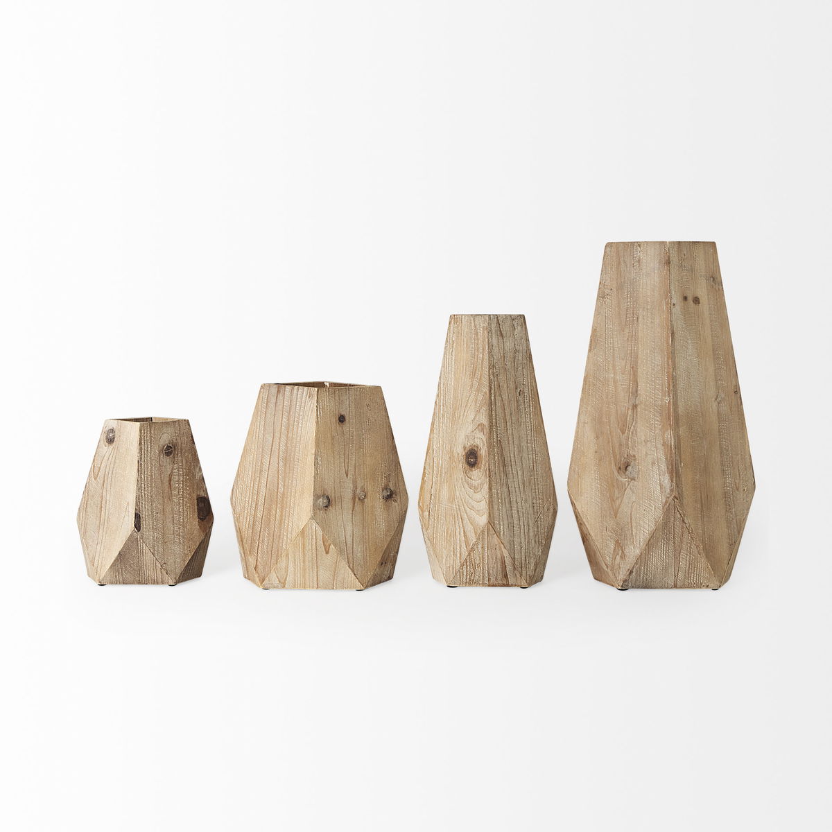 Allen I Large Natural Wooden Base Oval Vase, by Mercana, 10" length x 5.51" width x 19.25" height View 6