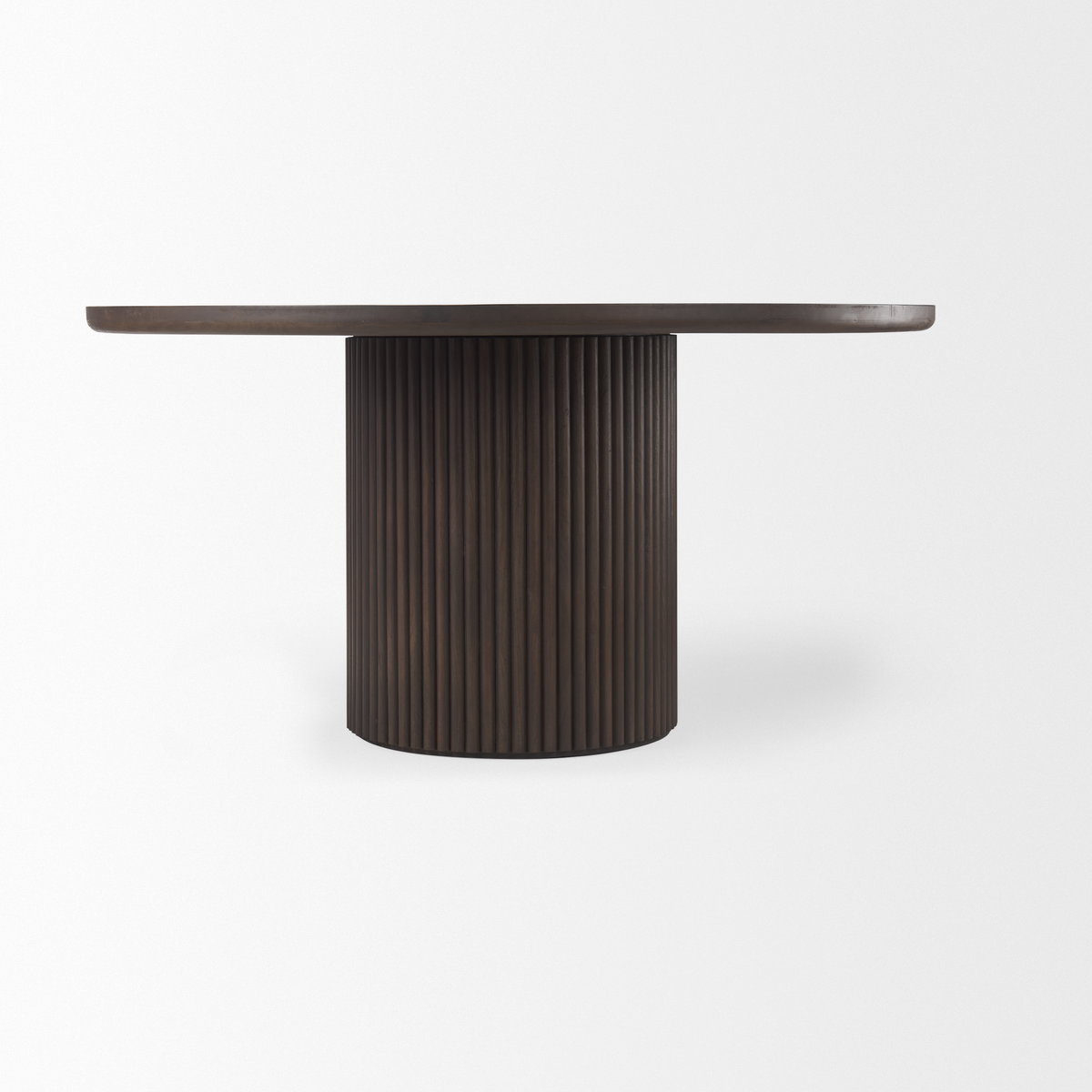 Terra 60' Round Pedestal Dining Table | Modern | Dark Brown Wood | Seats 6, by Mercana, 60" length x 60" width x 30" height View 6
