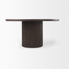 Terra 60' Round Pedestal Dining Table | Modern | Dark Brown Wood | Seats 6, by Mercana, 60" length x 60" width x 30" height thumbnail 6