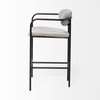 Parker Backless 36in Seat Counter Stool | Gray Fabric with Black Metal, Counter & Bar Stool by Mercana, 19" length x 19.75" width x 36" height thumbnail 8