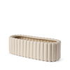Mira Wide Textured Blush Beige Fluted Ceramic Vase thumbnail 0