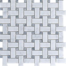 Online Designer Bathroom Bianco Carrara Marble Tile Basketweave Honed