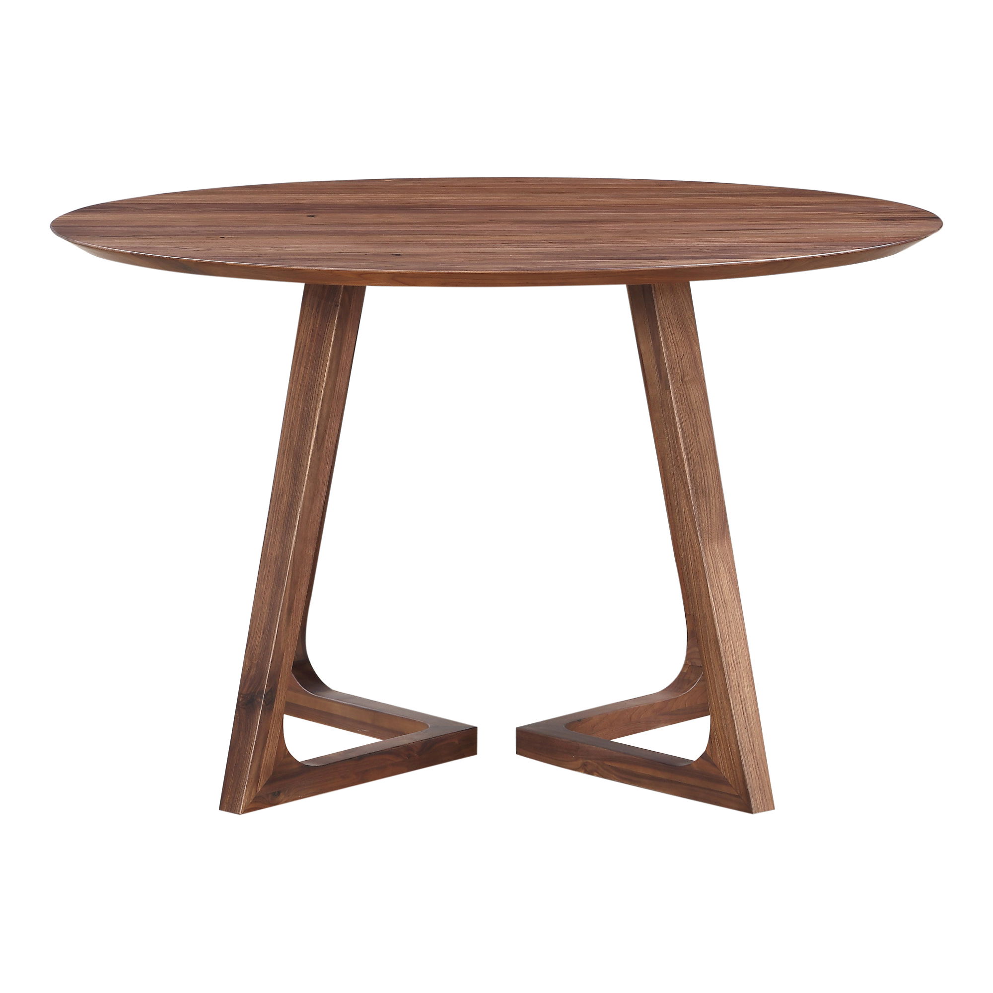 Godenza Round Dining Table Walnut, by Moe's Home, 47" width x 29.5" height x 47" depth View 1