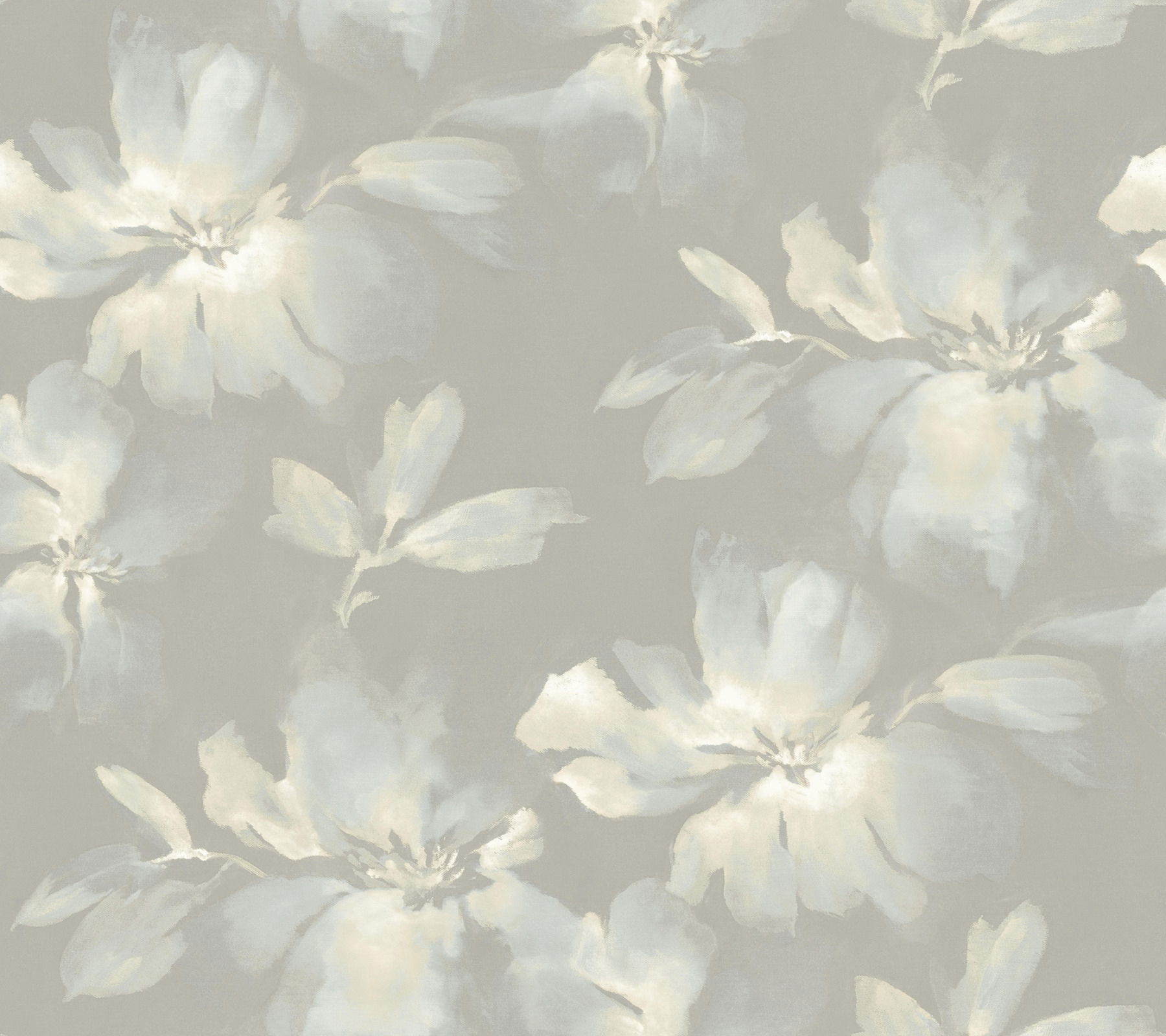 Midnight Blooms Light Blue & Grey Peel & Stick Wallpaper large image 