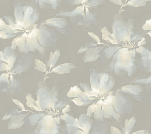 Midnight Blooms Light Blue & Grey Peel & Stick Wallpaper